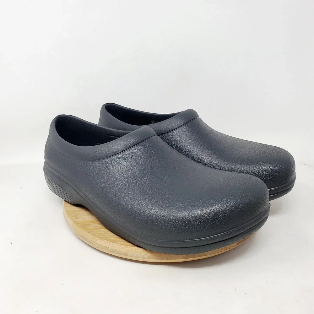 Crocs‎ On The Clock Shoes Mens 11 Black Clog Slip On Work Slip Resistant Kitchen